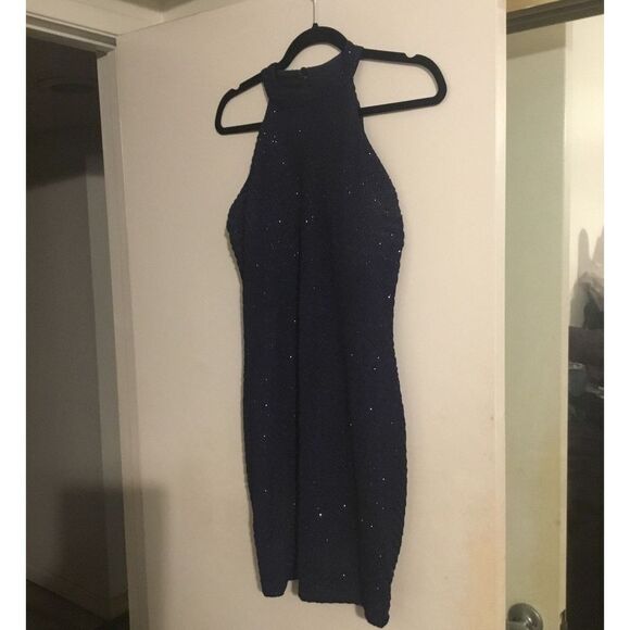 NWOT~Sparklng Emerald Sundae Navy Blue Party Dress Sz M - Picture 1 of 3